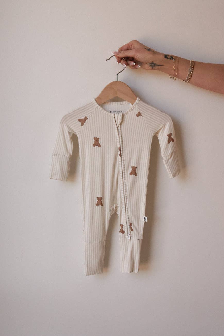 Bamboo Zip Pajamas | Teddy: 6-12 Months