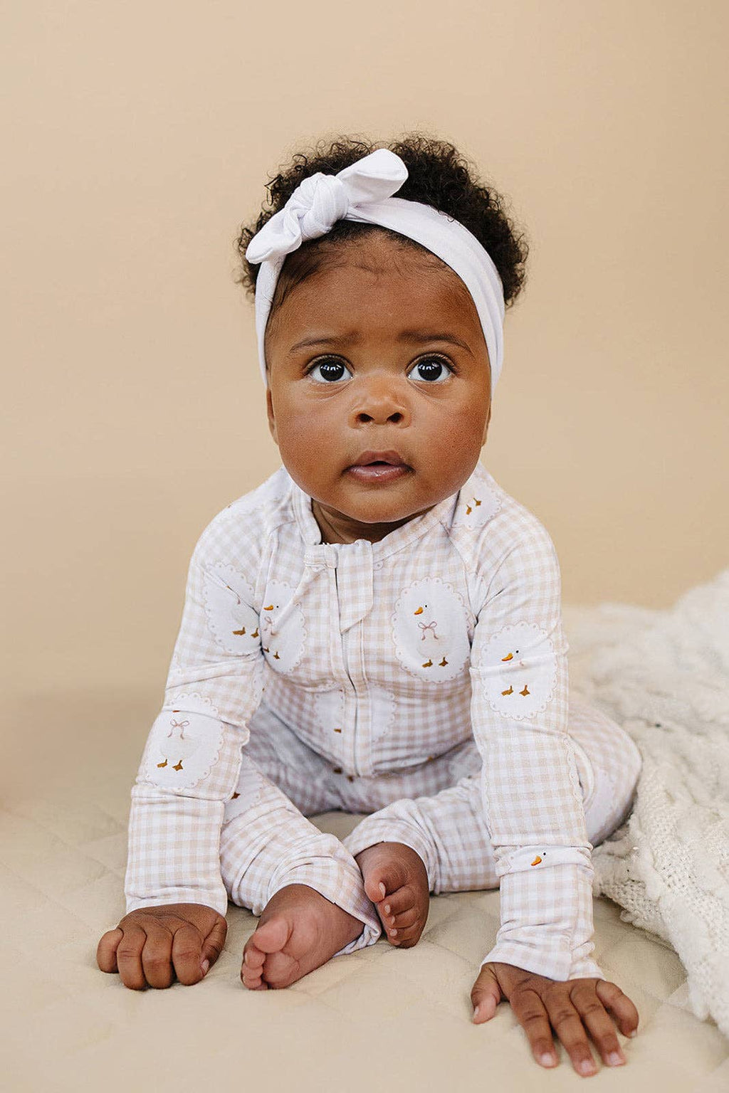 Bamboo Zip Romper | Gingham & Goose: 12-18M