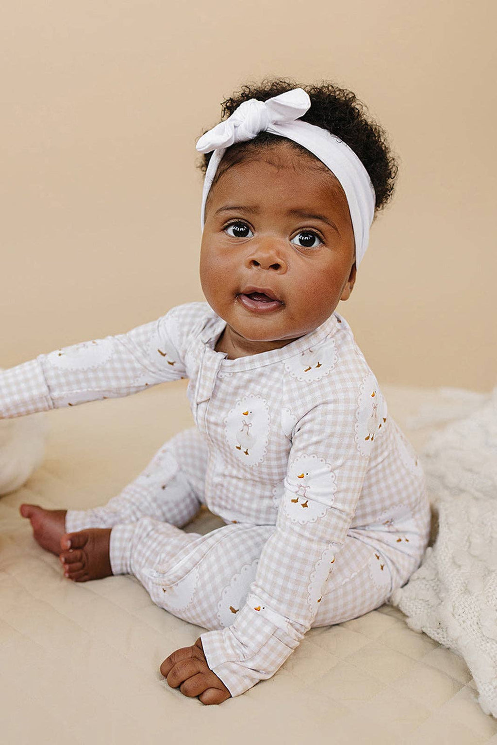 Bamboo Zip Romper | Gingham & Goose: 6-12M