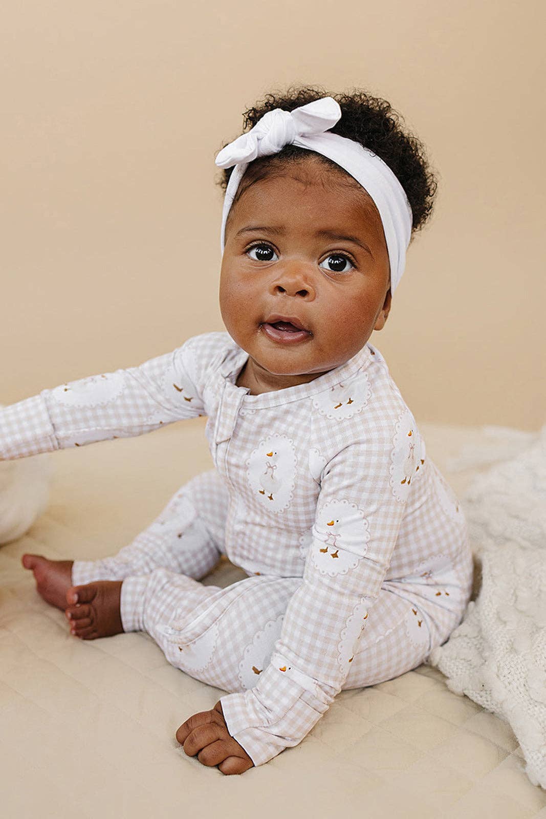 Bamboo Zip Romper | Gingham & Goose: 6-12M