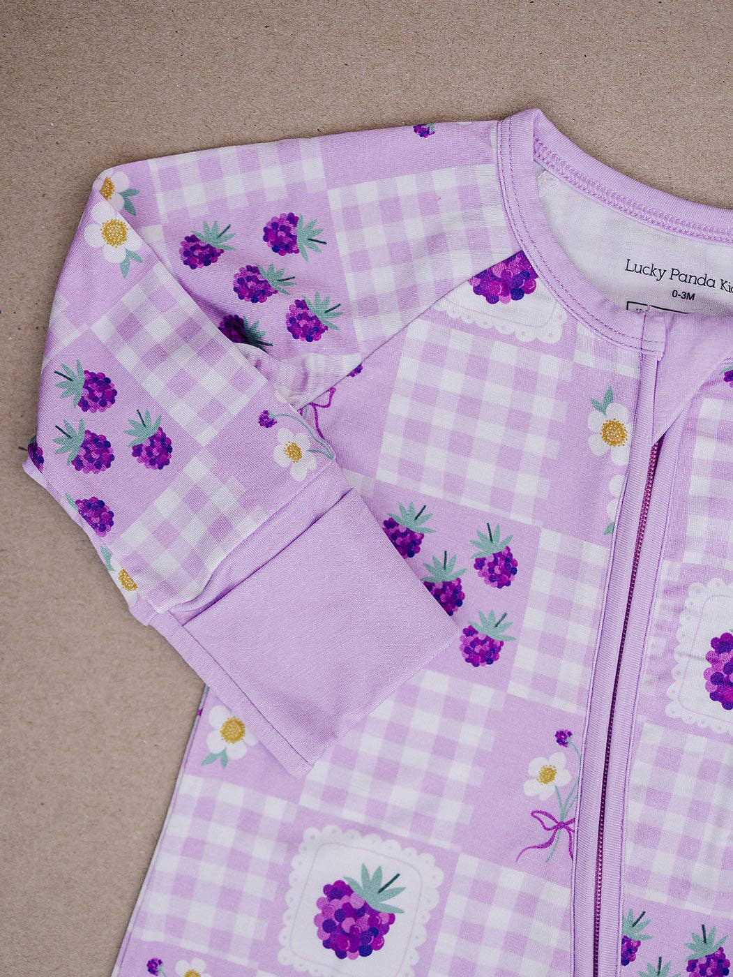 Bamboo Zip Romper | Raspberry: 0-3M