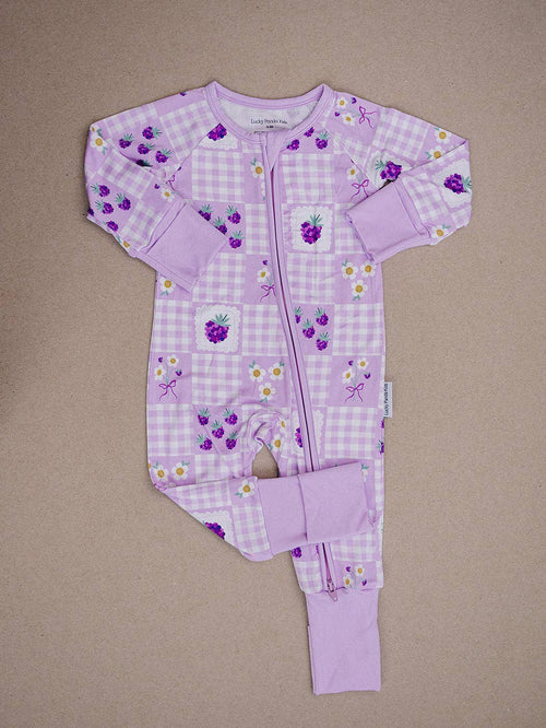 Bamboo Zip Romper | Raspberry: 0-3M