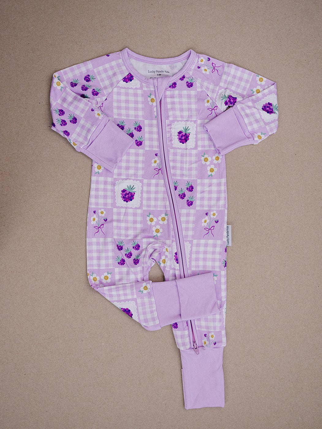 Bamboo Zip Romper | Raspberry: 3-6M