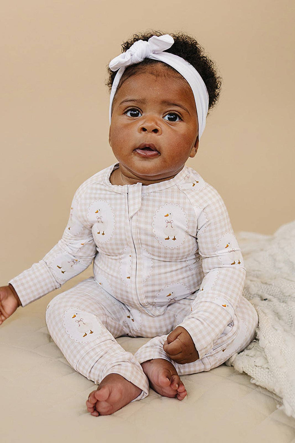 Bamboo Zip Romper | Gingham & Goose: 12-18M