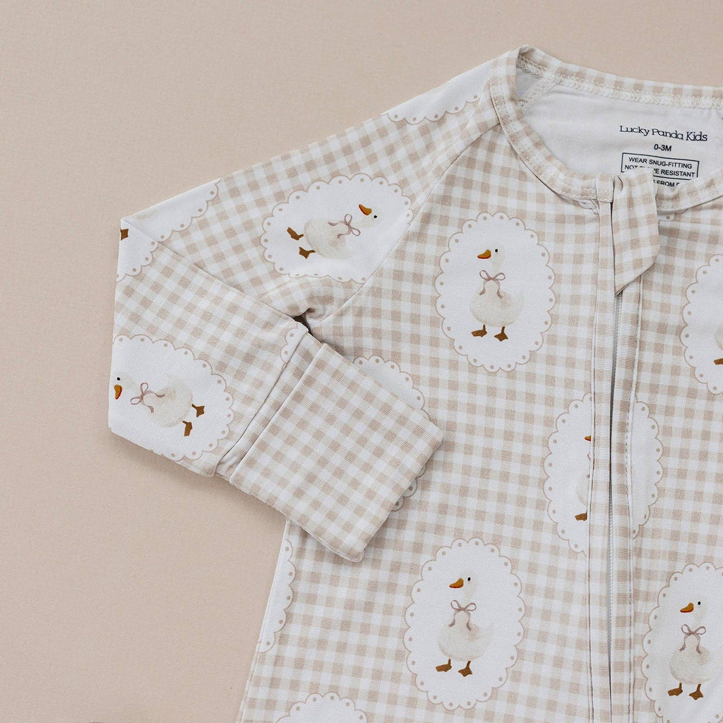Bamboo Zip Romper | Gingham & Goose: 12-18M