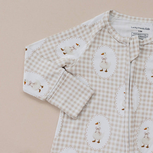 Bamboo Zip Romper | Gingham & Goose: 12-18M