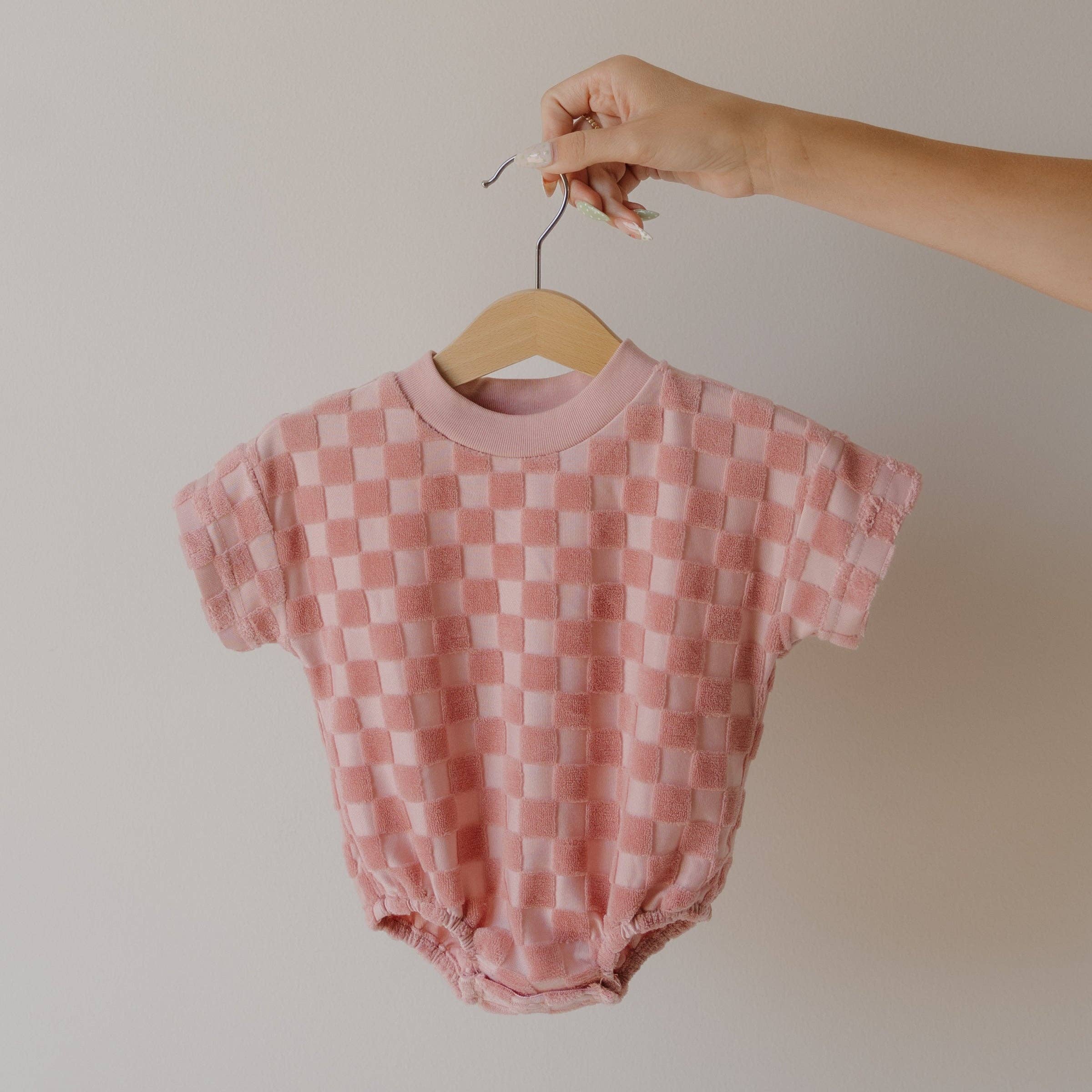 Terry T-Shirt Romper | Sea Pink: Newborn