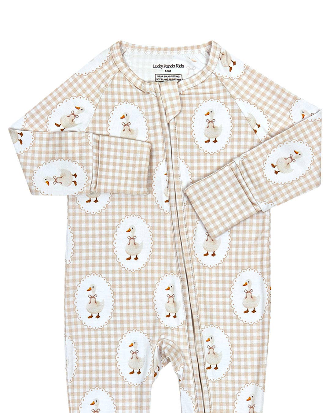 Bamboo Zip Romper | Gingham & Goose: 6-12M