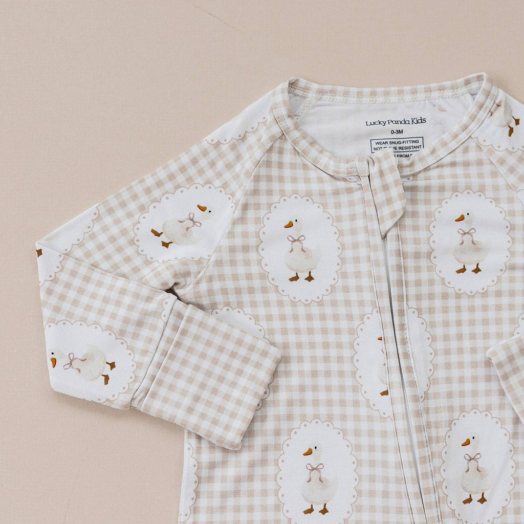 Bamboo Zip Romper | Gingham & Goose: 12-18M