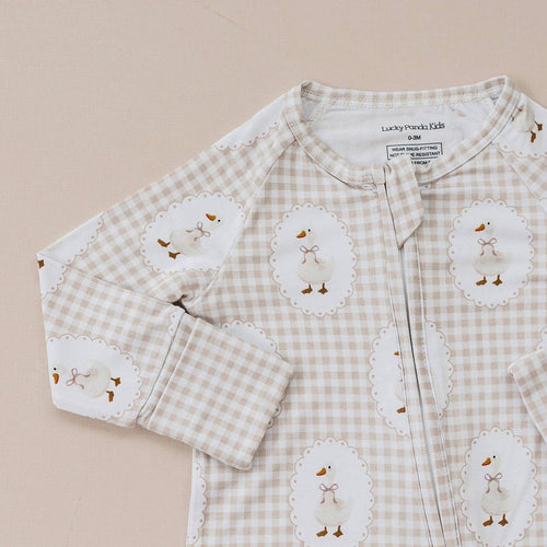 Bamboo Zip Romper | Gingham & Goose: 6-12M