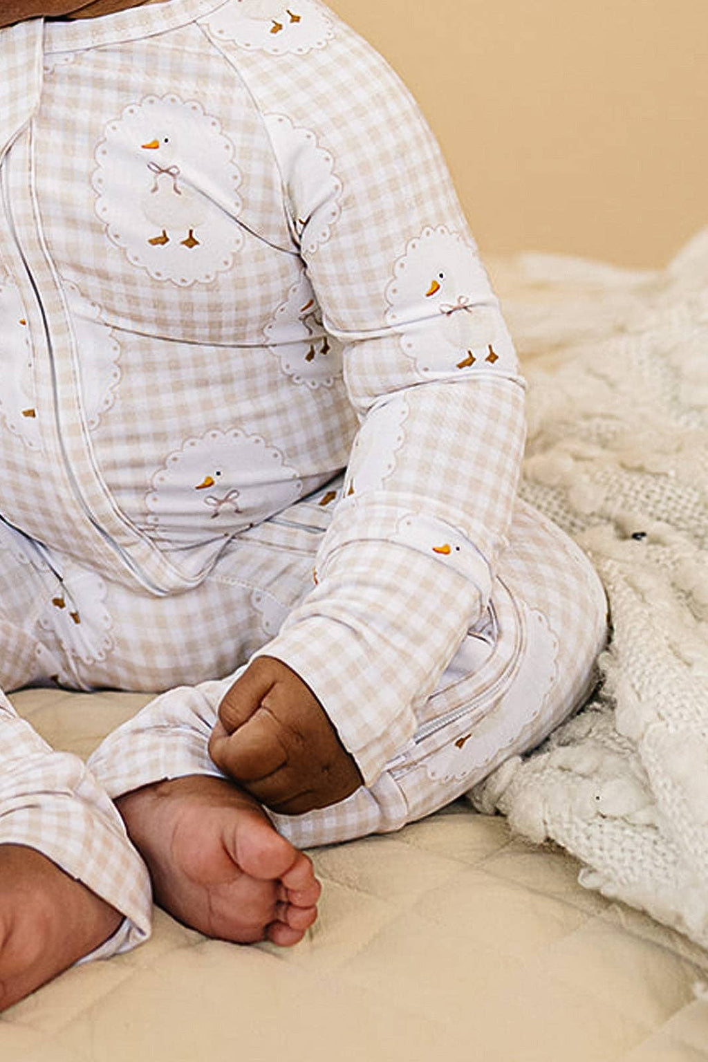 Bamboo Zip Romper | Gingham & Goose: 12-18M