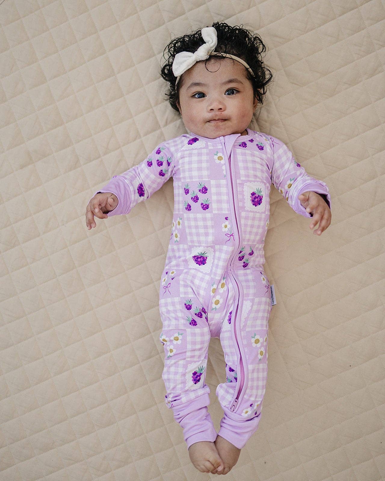 Bamboo Zip Romper | Raspberry: 6-12M