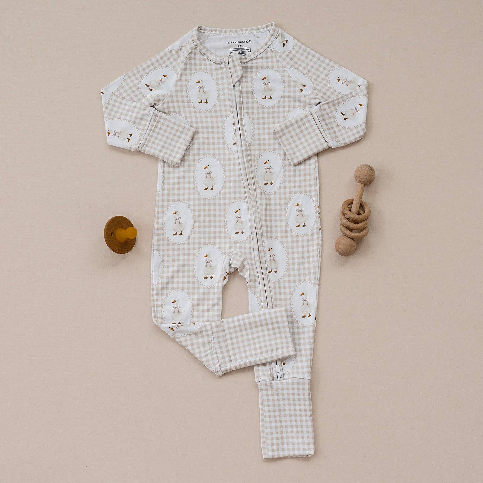 Bamboo Zip Romper | Gingham & Goose: 6-12M